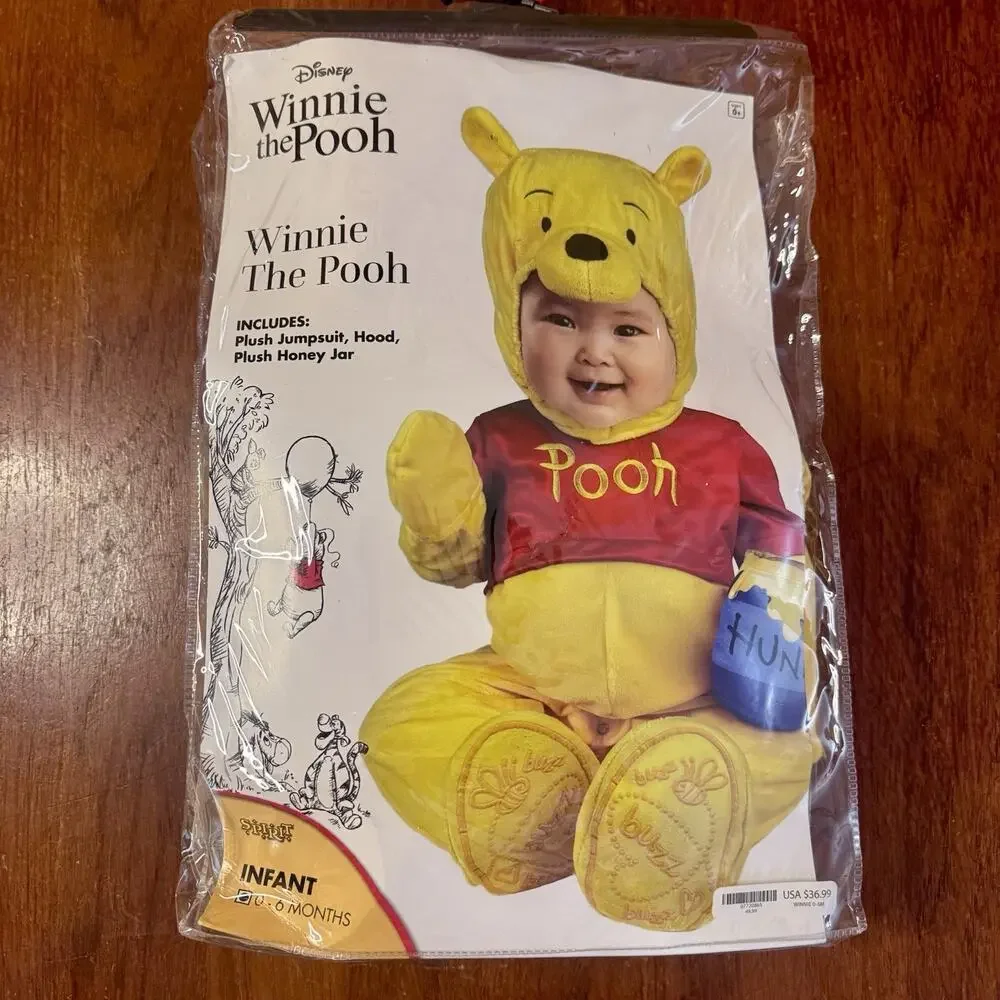 New Disney Winnie the Pooh Infant Costume 0-6 Months Plush Halloween Spirit.
